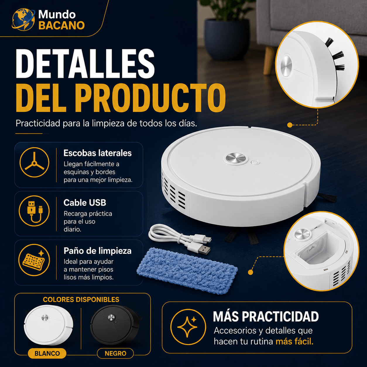 Compre 1 y LLÉVATE 2 - Robot Aspirador Inteligente BotClean™️ Max 3 en 1