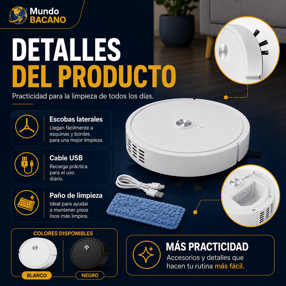Compre 1 y LLÉVATE 2 - Robot Aspirador Inteligente BotClean™️ Max 3 en 1