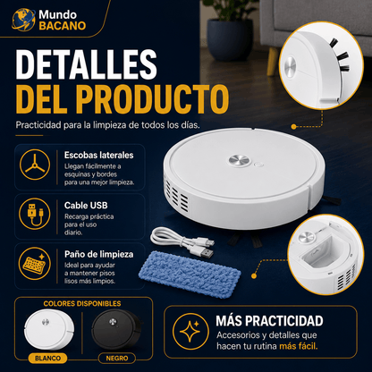 Compre 1 y LLÉVATE 2 - Robot Aspirador Inteligente BotClean™️ Max 3 en 1