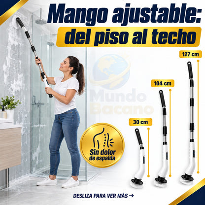 Cepillo Eléctrico Giratorio Inalámbrico + Mango Largo Ajustable