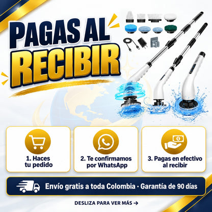 Cepillo Eléctrico Giratorio Inalámbrico + Mango Largo Ajustable